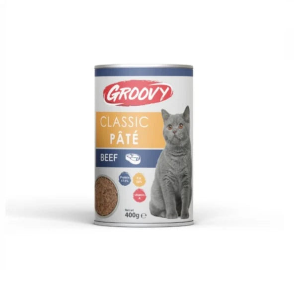 Groovy classic pate' cat wet food with beef 400 g