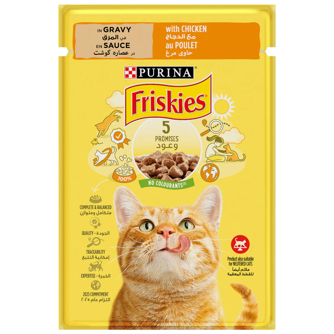 Purina Friskies Chicken Chunks in Gravy Wet Cat Food Pouch 85g