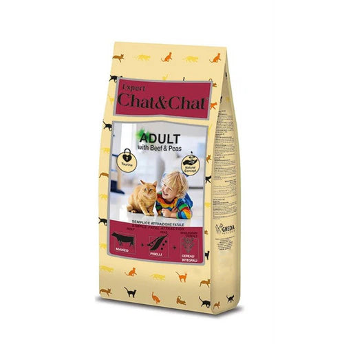Chat & Chat Adult Cat Food With Beef & Peas 14 Kg