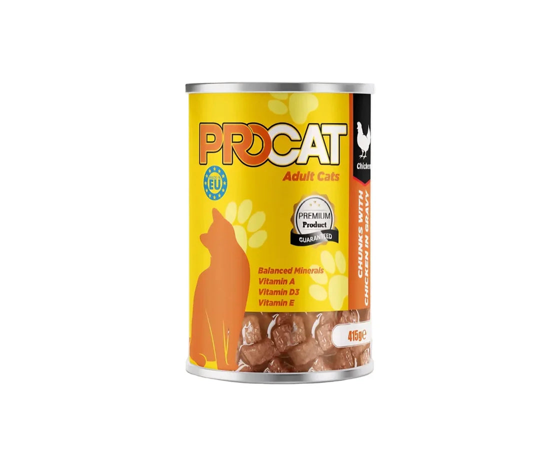 PROCAT Chunks in Gravy with Chicken Adult Cats Wet Food Can 415g