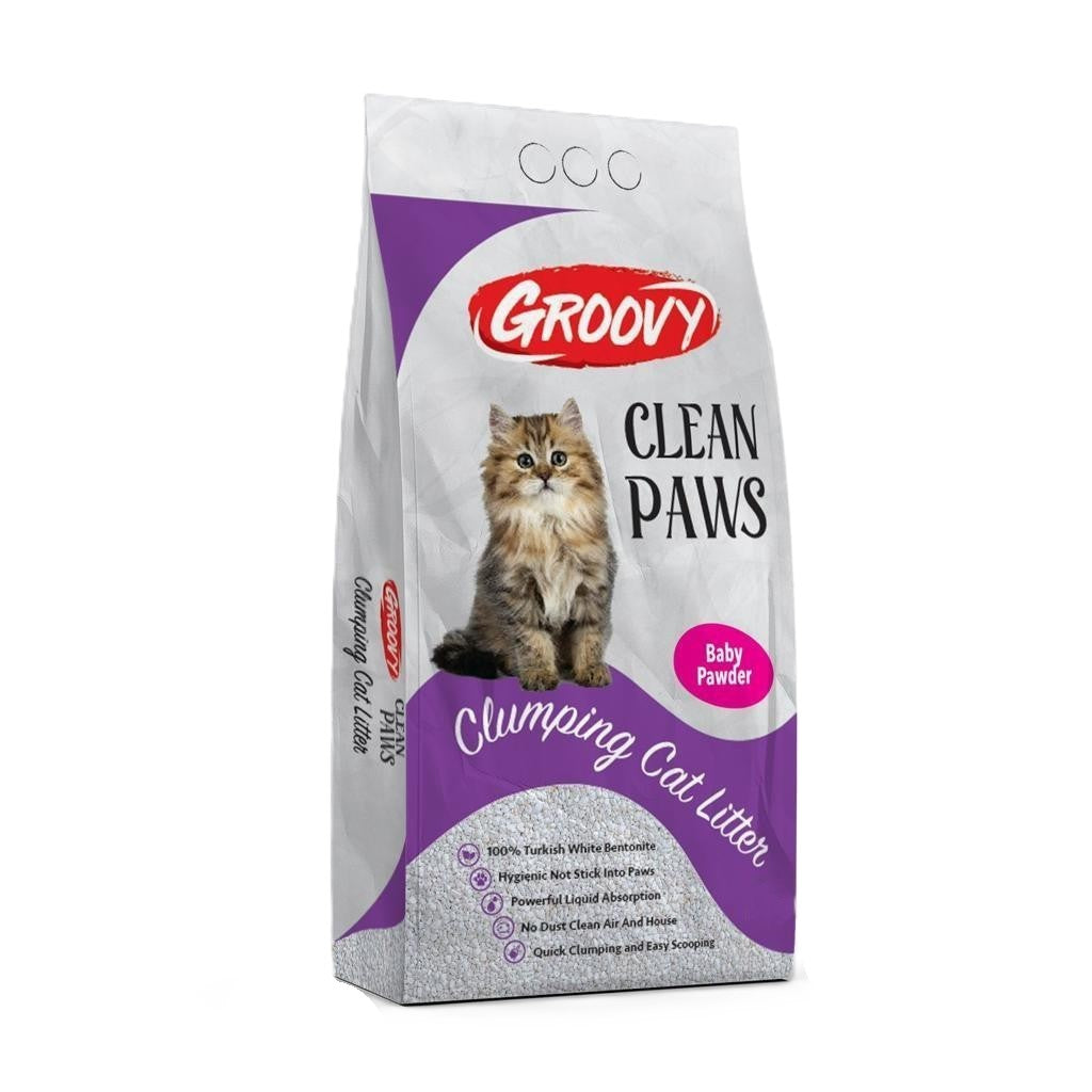 Groovy Clumping Cat Litter- Baby Powder 10 L