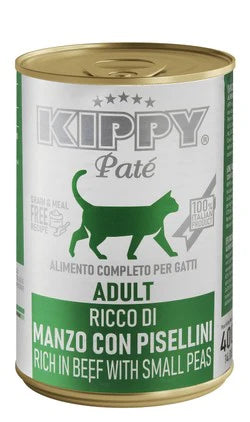 Kippy Pate Adult Cat Wet Food with Beef and Small Peas 400g