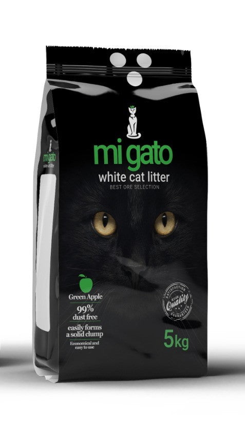 mi gato white clumping cat Litter - Green Apple 5 kg