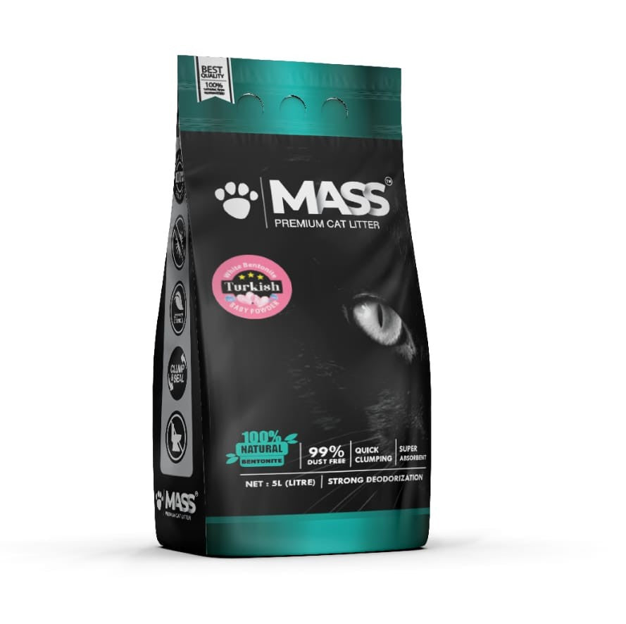 MASS Clumping Cat Litter - Baby Powder Scent 5 L