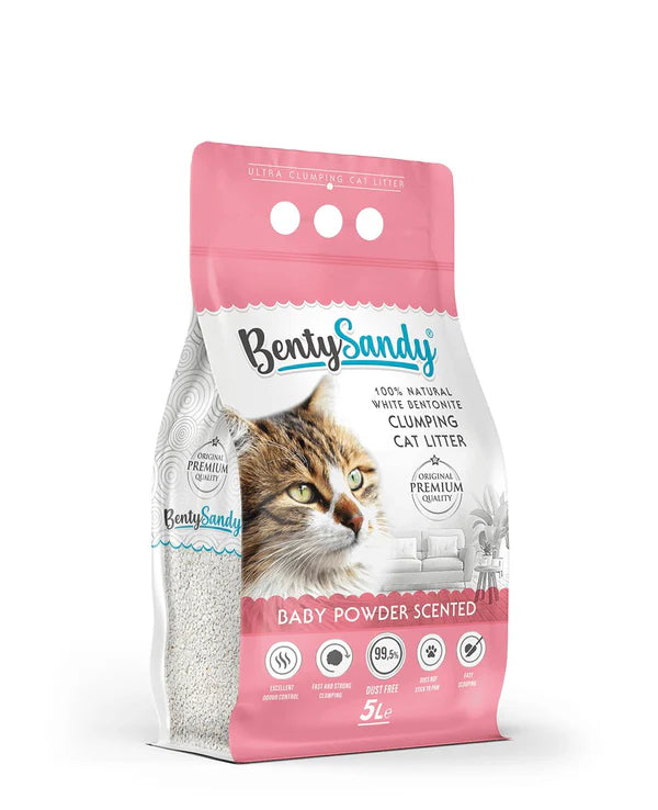 BentySandy Baby powder scented clumping cat litter 5 L