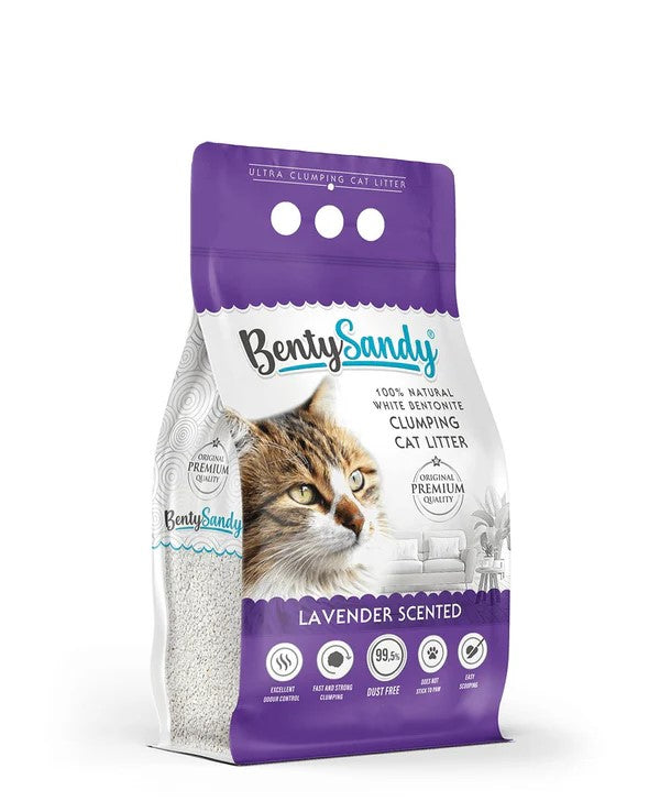 BentySandy Clumping Cat Litter - Lavender Scented 10L