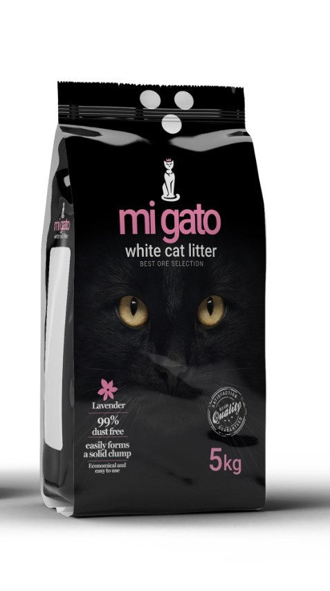 mi gato white clumping cat Litter - Lavender 5 kg