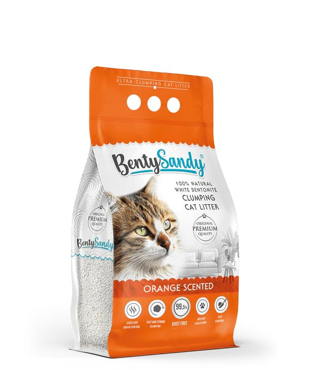 BentySandy Clumping Cat Litter - Orange Scented 10L